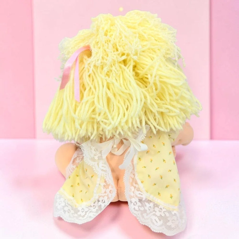 VTG 90s Hasbro Cabbage Patch Kid Doll 1990 1st Ed Blonde Yarn Hair Blue Eyes CPK